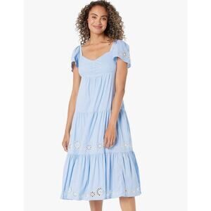 Draper James Baby Blue Embroidered Emily Midi Dress Size 4